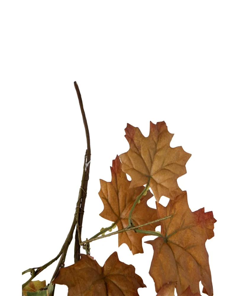 5' x 8" Maple Leaves and Berries Artificial Fall Harvest Garland Unlit