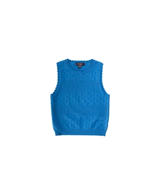 Child Cathy Azure Fine Yarn Eyelet Sweater Tank