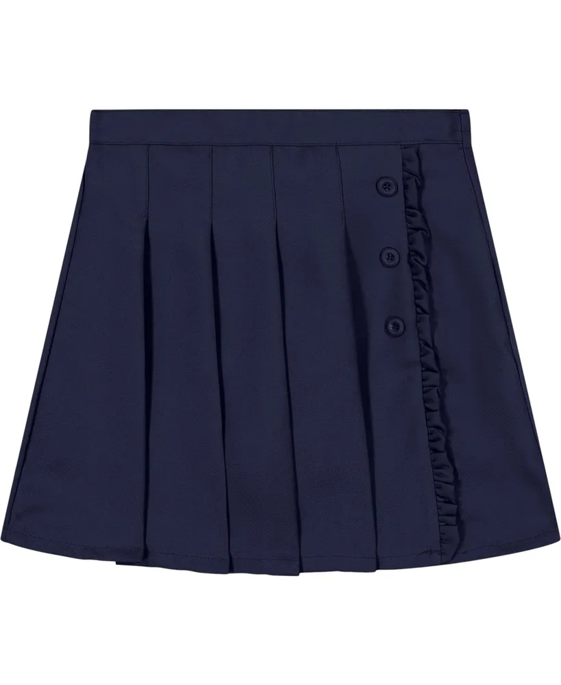 Nautica Little Girls Uniform Pleated Scooter with Ruffle Skorts