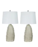 28.5" Casual Resin Table Lamp with Designer Shade, Set of 2