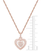 Diamond Heart 18" Pendant Necklace (1/2 ct. t.w.) 14k Rose Gold (Also Available White Gold)