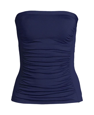 Lands' End Plus Chlorine Resistant Bandeau Tankini Swimsuit Top with Removable Adjustable Straps