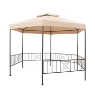 vidaXL Garden Marquee Gazebo Pavilion Tent Beige 127.2"x104.3"