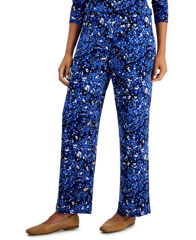 Jm Collection Petite Sea of Petals Knit Pants, Created for Macy's