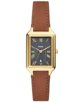 Fossil Women's Raquel Three-Hand Date Medium Brown Genuine Leather Watch, 23mm