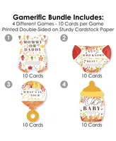 Fall Foliage Baby - 4 Autumn Leaves Baby Shower Games - Gamerific Bundle - Assorted Pre