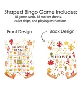 Fall Foliage Baby Picture Autumn Leaves Baby Shower Shaped Bingo Game Set of 18 - Assorted Pre