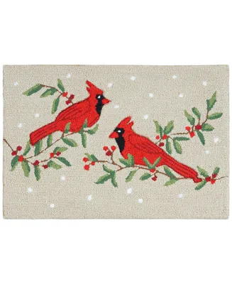 Nourison Cardinals on a Holly Branch Hand Hooked Accent Rug, 20" x 30"