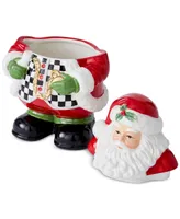 Spode Christmas Tree Black and White Santa Candy Jar