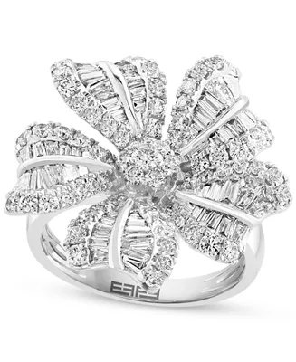 Effy Diamond Baguette & Round Flower Statement Ring (1-7/8 ct. t.w.) in 14k White Gold