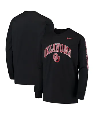 Big Boys Nike Black Oklahoma Sooners Arch & Logo 2-Hit Long Sleeve T-shirt