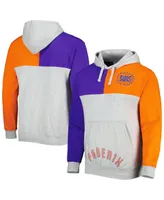 Men's Mitchell & Ness Heather Gray Phoenix Suns Tie-Breaker Pullover Hoodie