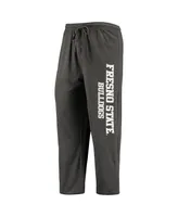 Men's Concepts Sport Heathered Charcoal, Red Fresno State Bulldogs Meter T-shirt and Pants Sleep Set