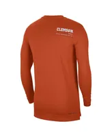 Men's Nike Orange Clemson Tigers 2022 Coach Performance Long Sleeve V-Neck T-shirt