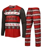 Men's Foco Red Tampa Bay Buccaneers Team Ugly Pajama Set