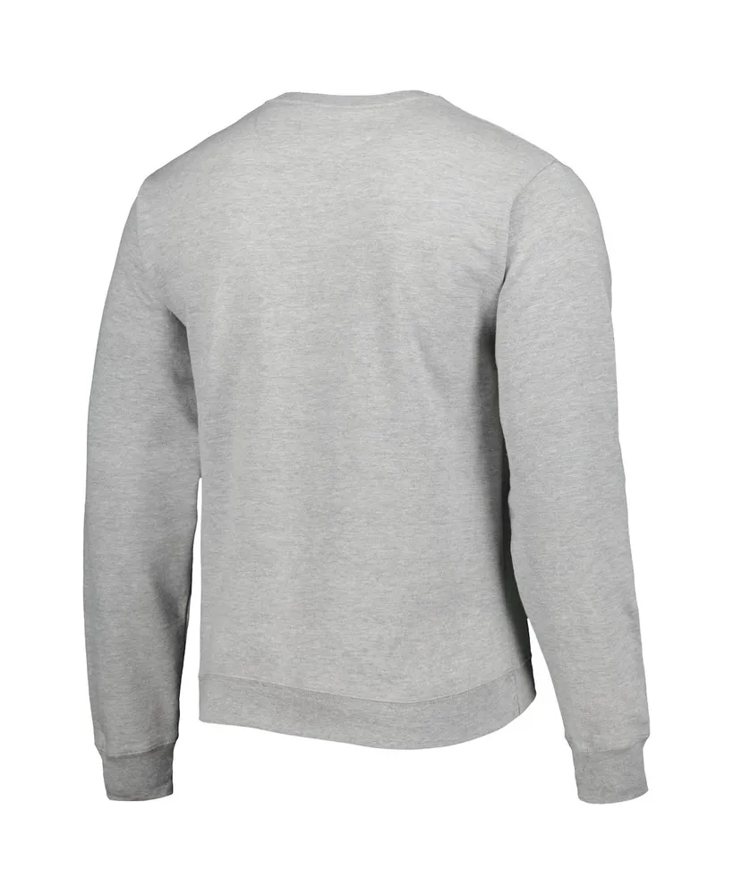 Men's League Collegiate Wear Heather Gray Navy Midshipmen 1965 Arch Essential Lightweight Pullover Sweatshirt