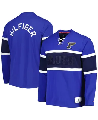 Men's Tommy Hilfiger Blue St. Louis Blues Walter Lace-Up Long Sleeve Top