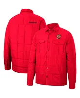 Men's Colosseum Red Maryland Terrapins Detonate Quilted Full-Snap Jacket