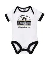 Infant Boys and Girls Champion Black, Heather Gray Wake Forest Demon Deacons I Wanna Be Three-Pack Bodysuit Set