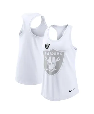 Women's Nike White Las Vegas Raiders Tri-Blend Scoop Neck Racerback Tank Top