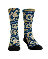 Men's and Women's Rock 'Em Socks Ga Tech Yellow Jackets Allover Logo and Paint Crew Socks