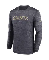 Men's Nike Black New Orleans Saints Sideline Team Velocity Performance Long Sleeve T-shirt