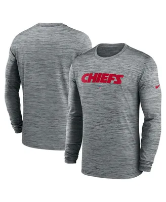 Men's Nike Gray Kansas City Chiefs Sideline Team Velocity Performance Long Sleeve T-shirt