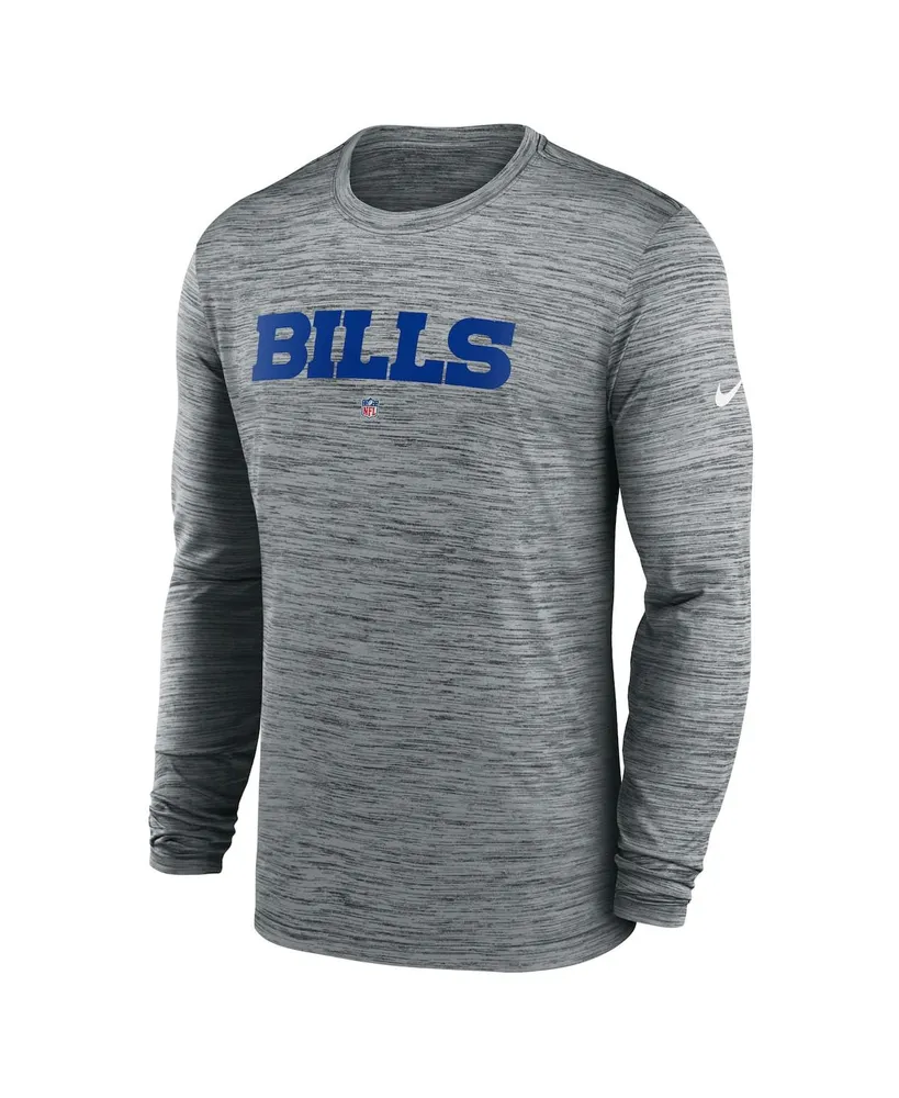 Men's Nike Heather Gray Buffalo Bills Sideline Team Velocity Performance Long Sleeve T-shirt