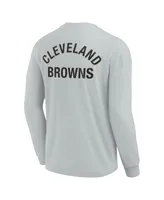 Men's and Women's Fanatics Signature Gray Cleveland Browns Super Soft Long Sleeve T-shirt