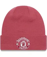 Men's New Era Pink Manchester United Seasonal Cuffed Knit Hat