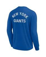 Men's and Women's Fanatics Signature Royal New York Giants Super Soft Long Sleeve T-shirt