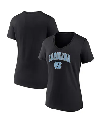 Women's Fanatics Black North Carolina Tar Heels Evergreen Campus V-Neck T-shirt