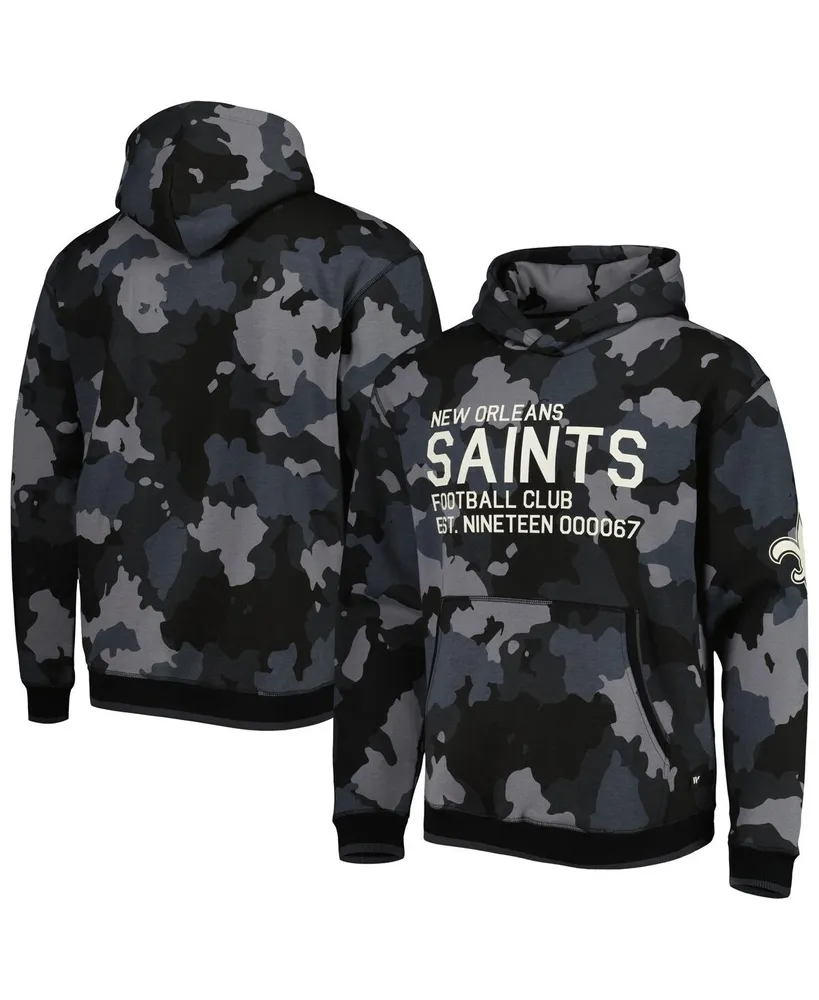 Men's The Wild Collective Black New Orleans Saints Camo Pullover Hoodie