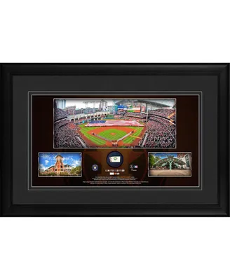 Houston Astros Framed 10" x 18" Stadium Panoramic Collage with a Piece of Game-Used Baseball - Limited Edition of 500