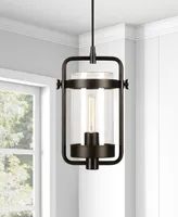 Hudson & Canal Orion 11" Glass Shade Wide Industrial Pendant