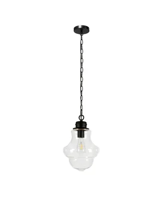 Hudson & Canal Annie 9.13" Glass Shade Wide Pendant