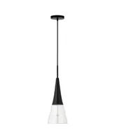 Hudson & Canal Myra 7.5" Glass Shade Wide Pendant