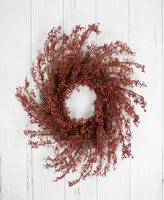 24" Autumn Harvest Burgundy Berry Artificial Wreath - Unlit