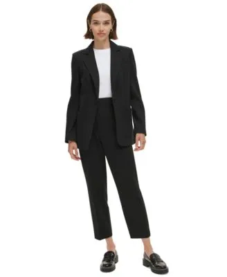 Calvin Klein Womens One Button Blazer Cropped Pants