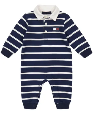 Tommy Hilfiger Baby Boys Striped Long Sleeve Polo Coverall