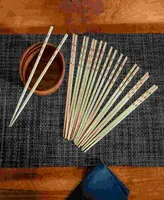 Joyce Chen 10 Pairs Reusable Burnished Bamboo Chopsticks Set