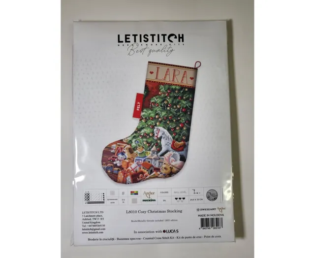 Letistitch Counted Cross Stitch Kit The Reindeers on Their Way! Stocking Leti989