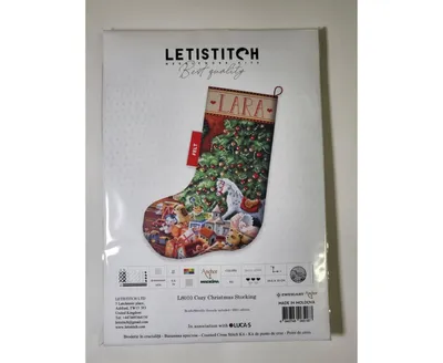 LetiStitch Counted Cross Stitch Kit Cozy Christmas Stocking L8010 - Assorted Pre