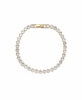 Ettika Cubic Zirconia Chain 18K Gold Plated Tennis Bracelet