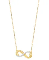 Diamond Infinity Pendant Necklace (1/10 ct. t.w.) in 14k Gold-Plated Sterling Silver, 16" + 2" extender - Gold