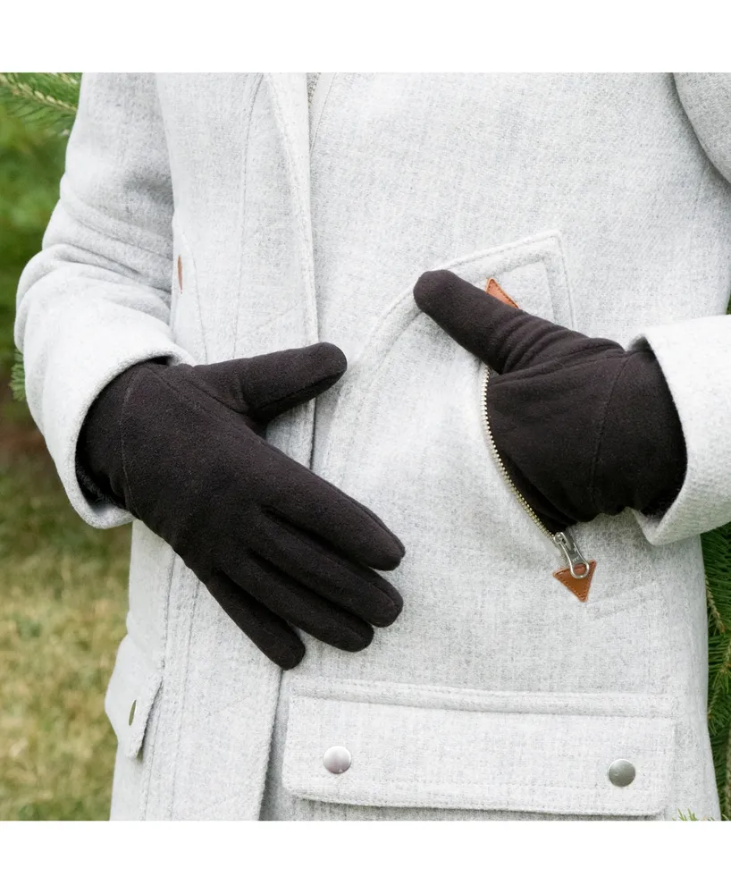 Isotoner Signature Women's Stretch Fleece Overlap Water-Repellent Gloves
