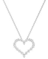 Diamond Heart 18" Pendant Necklace (1-1/2 ct. t.w.) in 14k White Gold