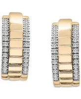 Audrey by Aurate Diamond Textured Small Hoop Earrings (1/4 ct. t.w.) in Gold Vermeil, Created for Macy's