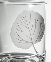 Rolf Glass Aspen Leaf Double Old Fashioned Glass 13oz - Set of 4 Glasses