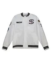 Men's Mitchell & Ness White Chicago Sox City Collection Satin Full-Snap Varsity Jacket